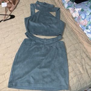 L’atiste Two-Piece Cut Out Suede Set